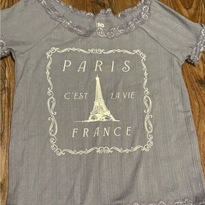 SO Girl/Teen Gray Paris Graphic Tee